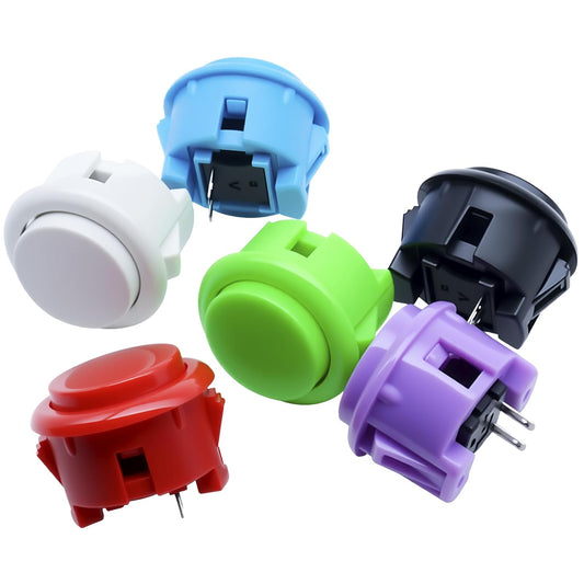 SYCZIOHU 6Pcs 30mm Obsf-30 Obsc-30 Obsn-30 Buttons Buttons for DIY Arcade Video Game & Arcade Joystick Games Console (Each Color of 1 Pcs)