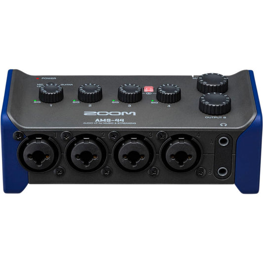 Zoom AMS-44 USB Audio Interface for Musicians & Podcasters, with 4 Inputs, 4 Outputs, Loopback, Direct Monitoring, Bus-Powered, for Recording and Streaming on PC, Mac, iOS, and Android