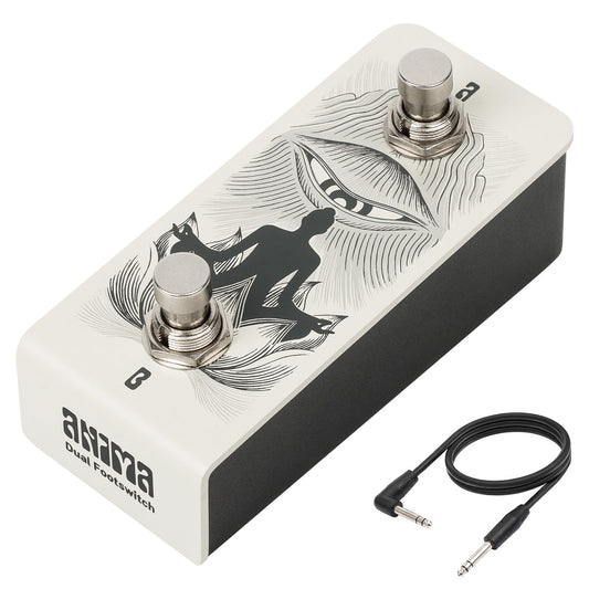 Animus Dual Momentary Footswitch Controller for Guitar Pedals, 1×TRS&2×TS Outputs to Control Up to 3 Pedals, Passive TRS A/B Mapping Switch, Includes TRS Cable(Animus Khaki)