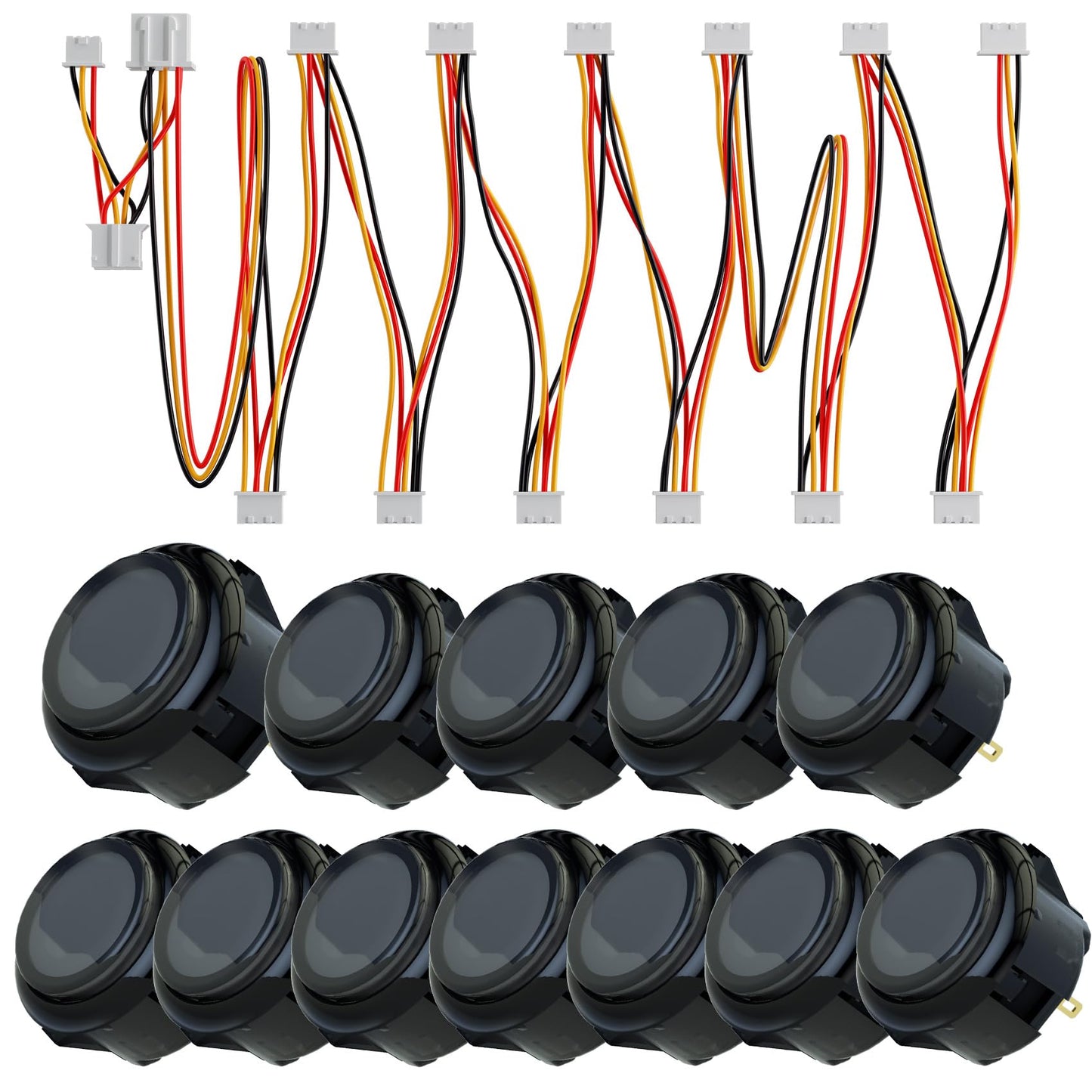 QANBA Gravity KS RGB LED Illuminated Buttons Snap-in Mechanical Pushbutton (Boxed (Clear Black R04(12pcs))
