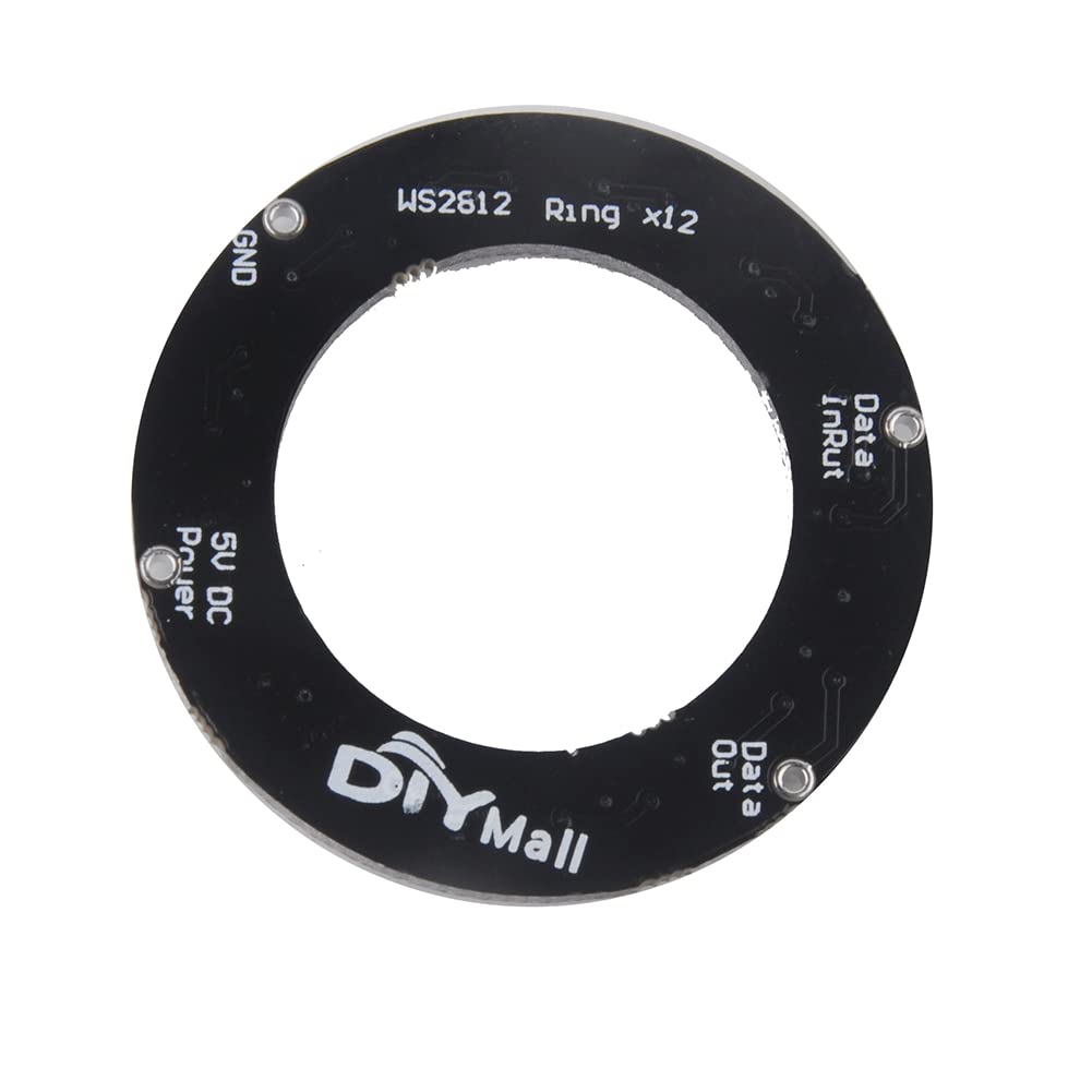 7 X WS2812B RGB LED Rings 7 Bits 5050 Lamp Light with Integrated Drivers, Full Color, Individually Addressable for Arduino ESP8266 Raspberry Pi ESP32 (Pack of 5pcs)