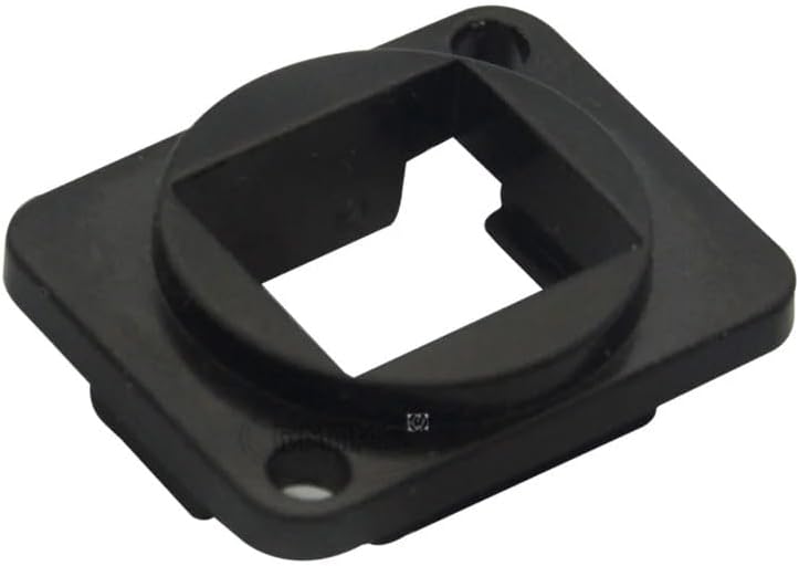 RiteAV D-Series Type Metal Face Plate with 1 Keystone Hole Port Jack Black Blank Panel Mount Connector