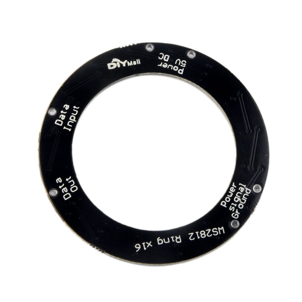 7 X WS2812B RGB LED Rings 7 Bits 5050 Lamp Light with Integrated Drivers, Full Color, Individually Addressable for Arduino ESP8266 Raspberry Pi ESP32 (Pack of 5pcs)