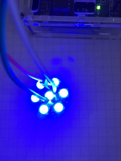 7 X WS2812B RGB LED Rings 7 Bits 5050 Lamp Light with Integrated Drivers, Full Color, Individually Addressable for Arduino ESP8266 Raspberry Pi ESP32 (Pack of 5pcs)