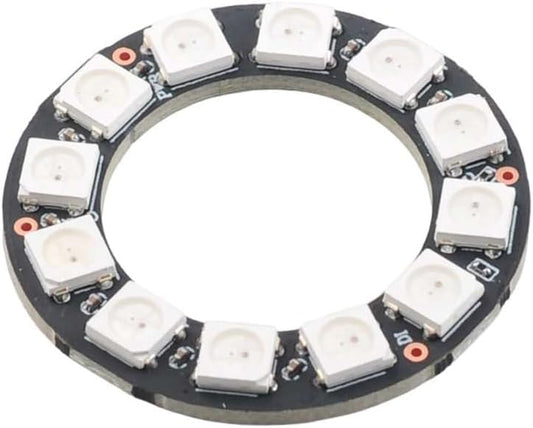 12 Bits WS2812 5050SMD RGB LED Ring Full Color LED Lamp Individually Addressable Colorful LED Light for Arduino Raspberry Pi Project (Pack of 2)
