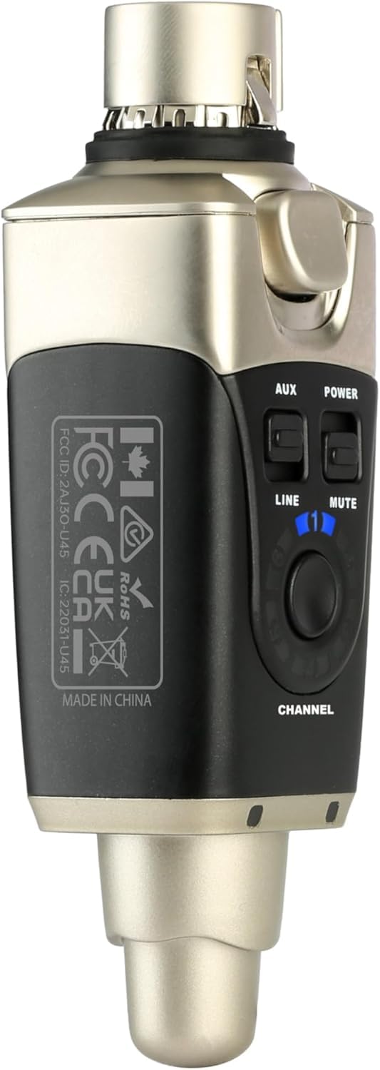 Xvive U45 Wireless in Ear Monitor System 5.8ghz IEM System Transmitter and bodypack Receiver for Studio, Band Rehearsal, Live Performance, Channel Scan Mode