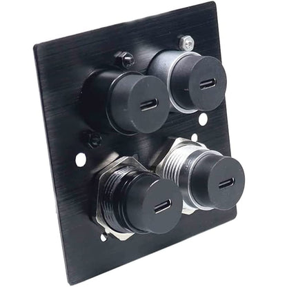 PENGLIN 2PCS USB 3.1 Type C Panel Mount Coupler, D-Type Module USB C Pass Through Connector, Female to Female Bulkhead Extension Adapter