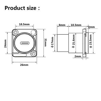 PENGLIN 2PCS USB 3.1 Type C Panel Mount Coupler, D-Type Module USB C Pass Through Connector, Female to Female Bulkhead Extension Adapter