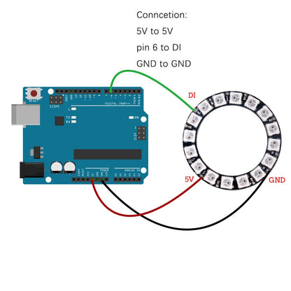 7 X WS2812B RGB LED Rings 7 Bits 5050 Lamp Light with Integrated Drivers, Full Color, Individually Addressable for Arduino ESP8266 Raspberry Pi ESP32 (Pack of 5pcs)