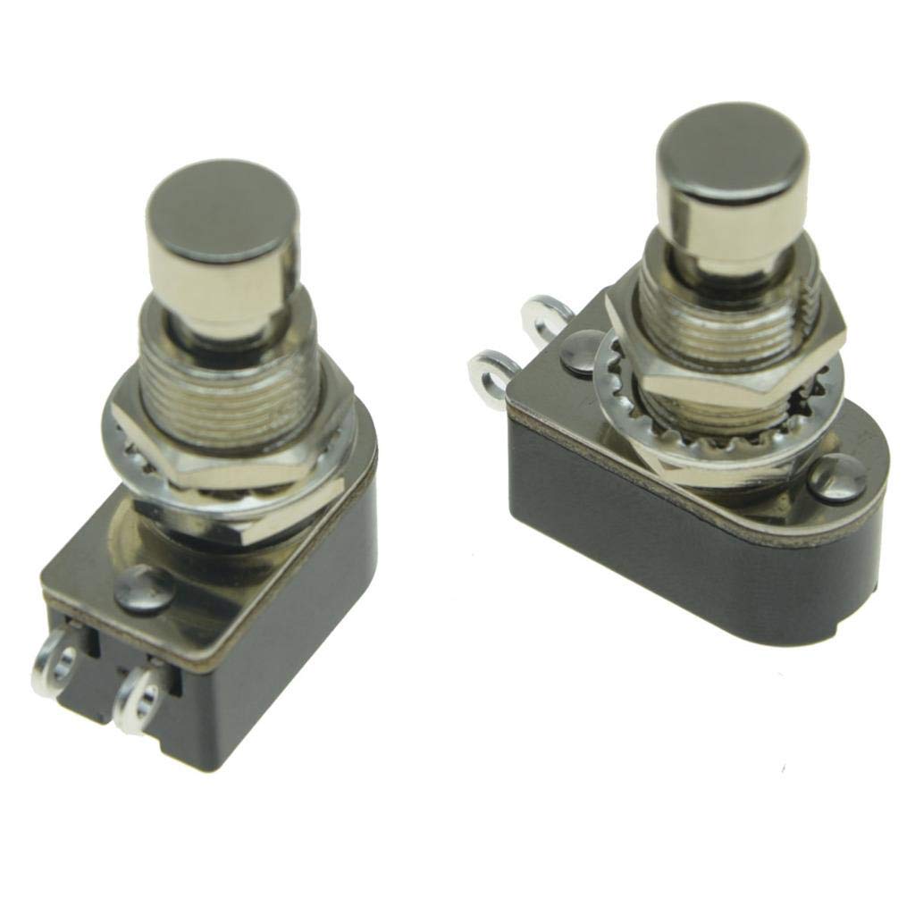 Dopro Pack of 2 SPST 2-Pin Momentary Soft Touch Push Button Electric Guitar Pedal Foot Switch OFF(ON)