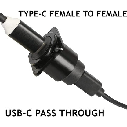PENGLIN 2PCS USB 3.1 Type C Panel Mount Coupler, D-Type Module USB C Pass Through Connector, Female to Female Bulkhead Extension Adapter