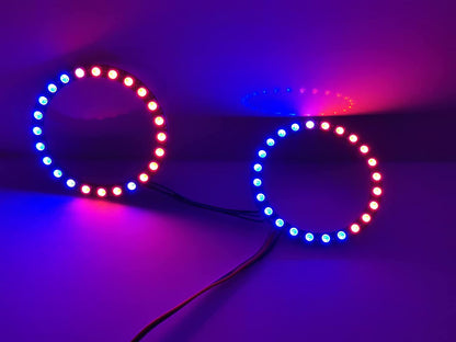 7 X WS2812B RGB LED Rings 7 Bits 5050 Lamp Light with Integrated Drivers, Full Color, Individually Addressable for Arduino ESP8266 Raspberry Pi ESP32 (Pack of 5pcs)