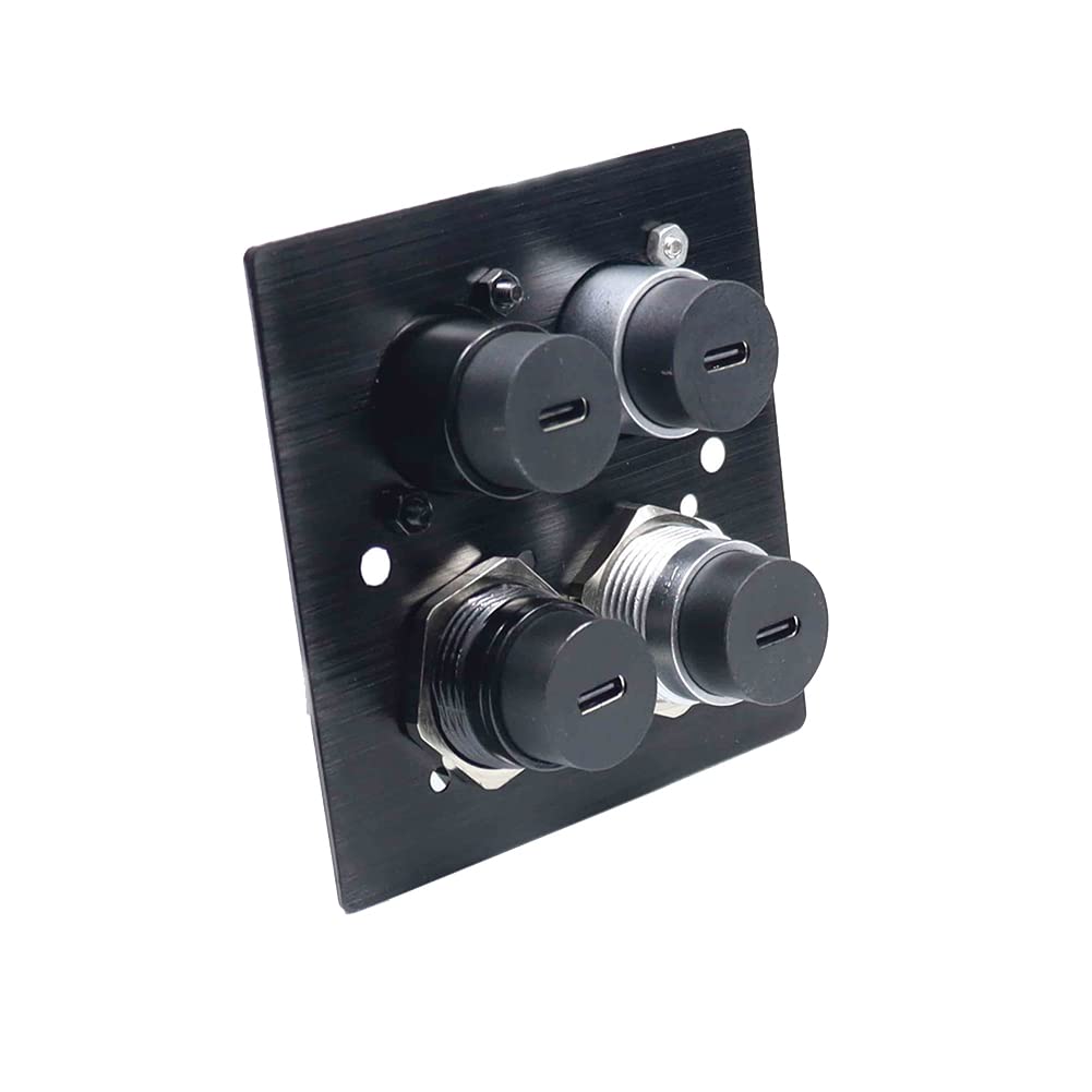PENGLIN 2PCS USB 3.1 Type C Panel Mount Coupler, D-Type Module USB C Pass Through Connector, Female to Female Bulkhead Extension Adapter