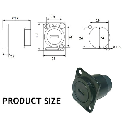 PENGLIN 2PCS USB 3.1 Type C Panel Mount Coupler, D-Type Module USB C Pass Through Connector, Female to Female Bulkhead Extension Adapter