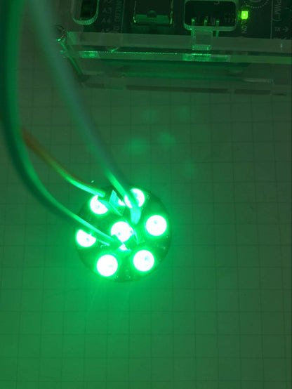 7 X WS2812B RGB LED Rings 7 Bits 5050 Lamp Light with Integrated Drivers, Full Color, Individually Addressable for Arduino ESP8266 Raspberry Pi ESP32 (Pack of 5pcs)
