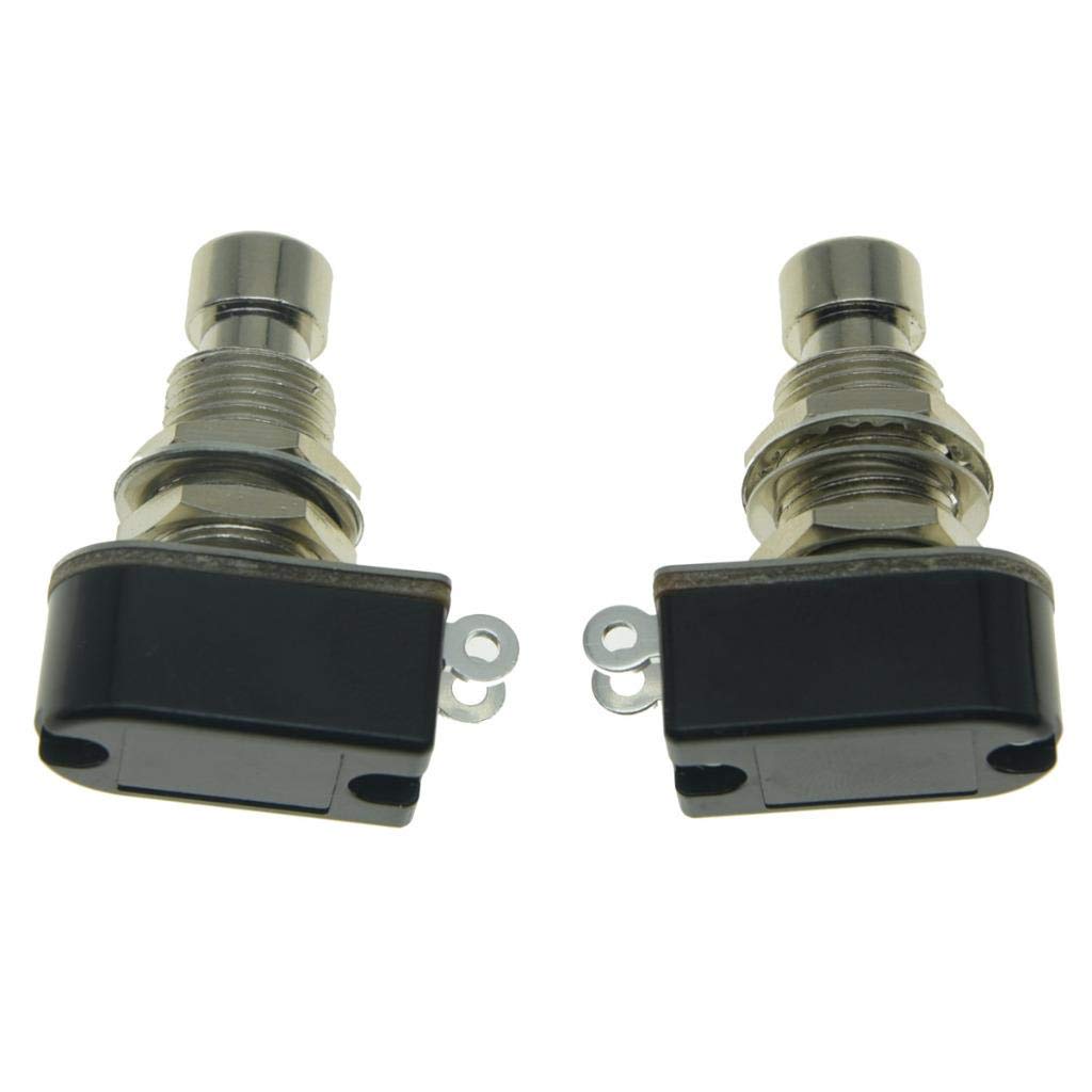 Dopro Pack of 2 SPST 2-Pin Momentary Soft Touch Push Button Electric Guitar Pedal Foot Switch OFF(ON)