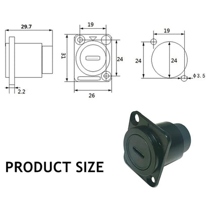 PENGLIN 2PCS USB 3.1 Type C Panel Mount Coupler, D-Type Module USB C Pass Through Connector, Female to Female Bulkhead Extension Adapter