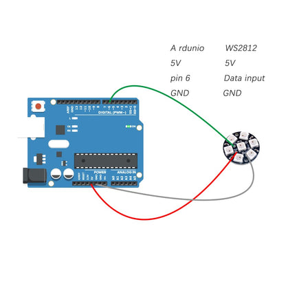 7 X WS2812B RGB LED Rings 7 Bits 5050 Lamp Light with Integrated Drivers, Full Color, Individually Addressable for Arduino ESP8266 Raspberry Pi ESP32 (Pack of 5pcs)