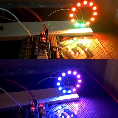 12 Bits WS2812 5050SMD RGB LED Ring Full Color LED Lamp Individually Addressable Colorful LED Light for Arduino Raspberry Pi Project (Pack of 2)