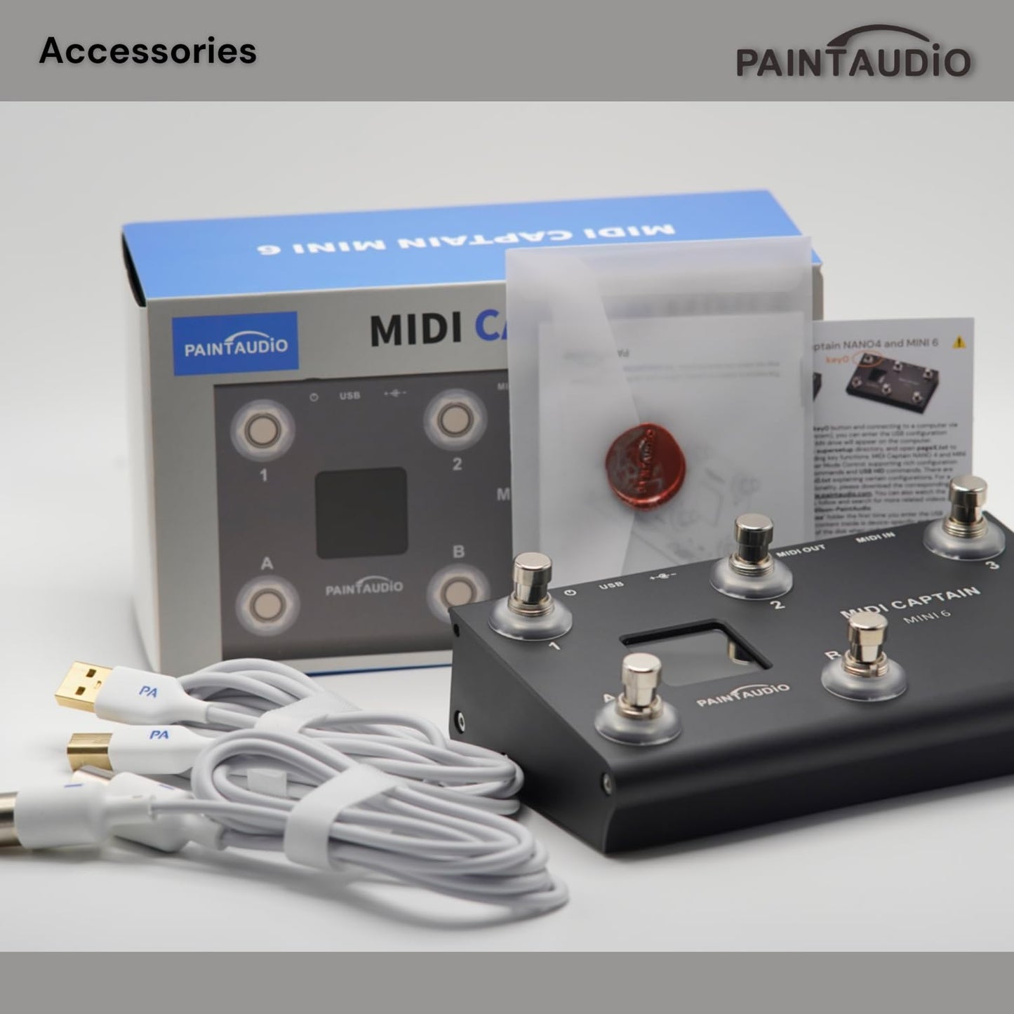 Paint Audio MIDI Captain MINI 6 Foot Controller Multi-Effects Keyboards Synthesizer USB-MIDI DAW DSP Software USB-HID Support Multi-state Switch Cycling(MIDI Captain MINI 6)