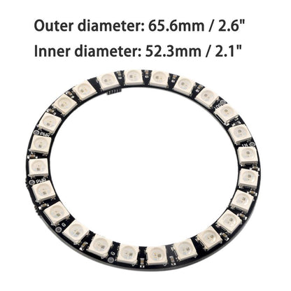 7 X WS2812B RGB LED Rings 7 Bits 5050 Lamp Light with Integrated Drivers, Full Color, Individually Addressable for Arduino ESP8266 Raspberry Pi ESP32 (Pack of 5pcs)