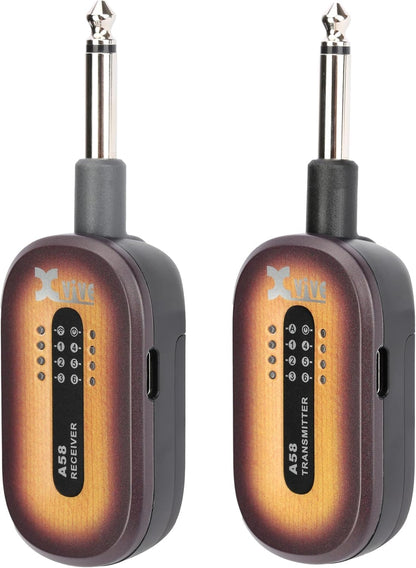 Xvive A58 Wireless Guitar System 5.8GHz Wireless Guitar Transmitter Receiver for Active or Passive Pickup Electric/Acoustic Bass Guitar