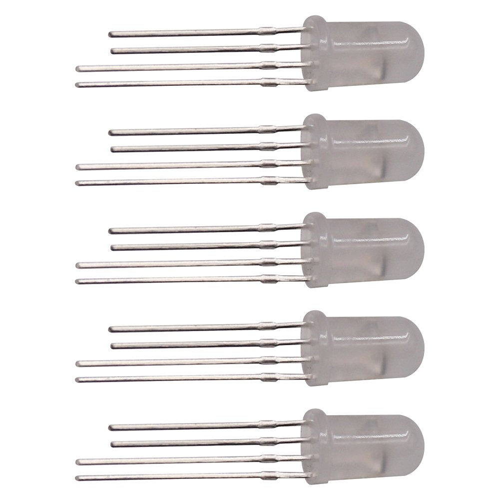 Round RGB LED Diode with Integrated Controller, APA106 5mm 5V 100pcs LED Lights