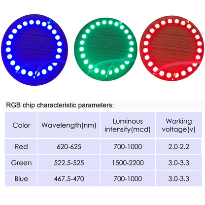 7 X WS2812B RGB LED Rings 7 Bits 5050 Lamp Light with Integrated Drivers, Full Color, Individually Addressable for Arduino ESP8266 Raspberry Pi ESP32 (Pack of 5pcs)