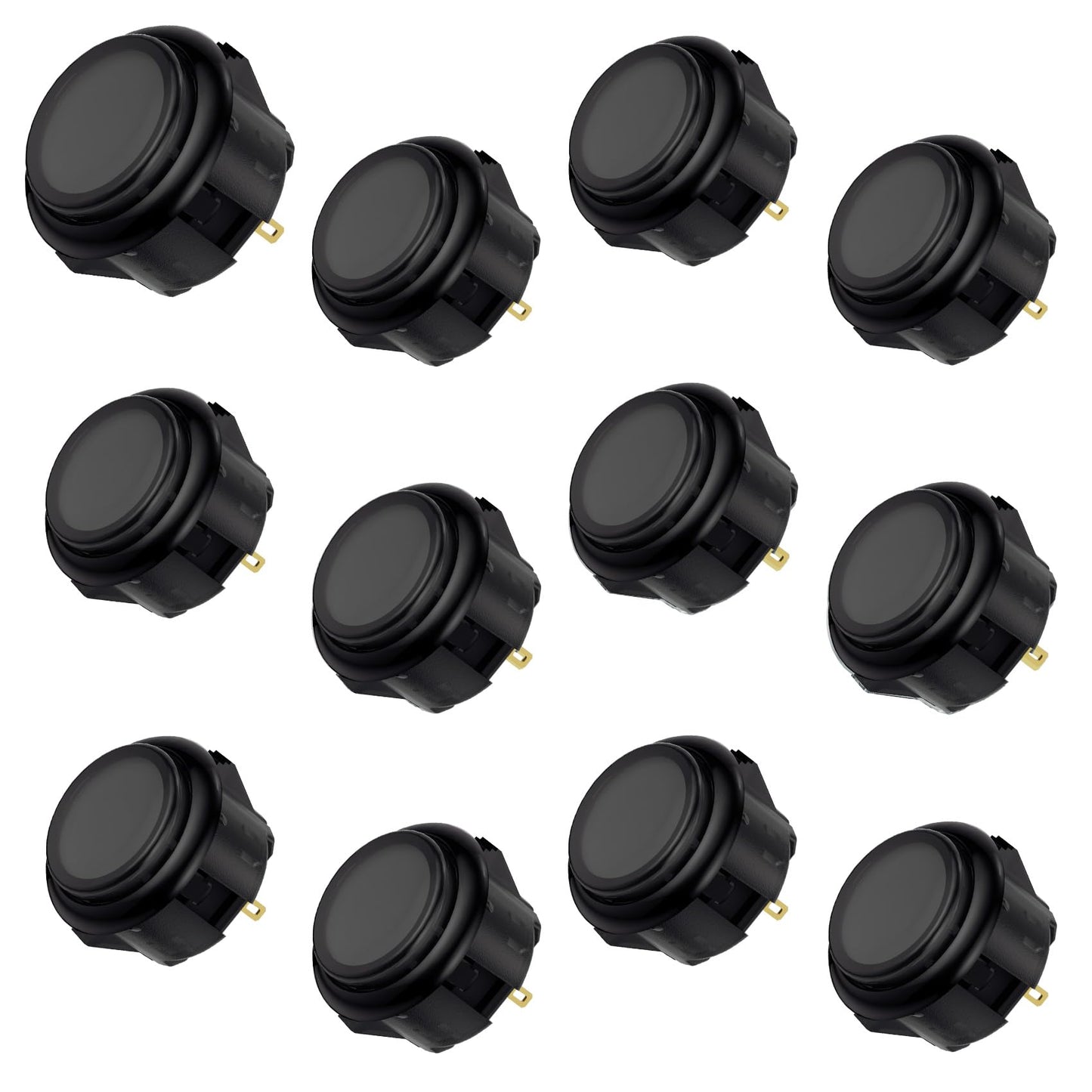 QANBA Gravity KS RGB LED Illuminated Buttons Snap-in Mechanical Pushbutton (Boxed (Clear Black R04(12pcs))