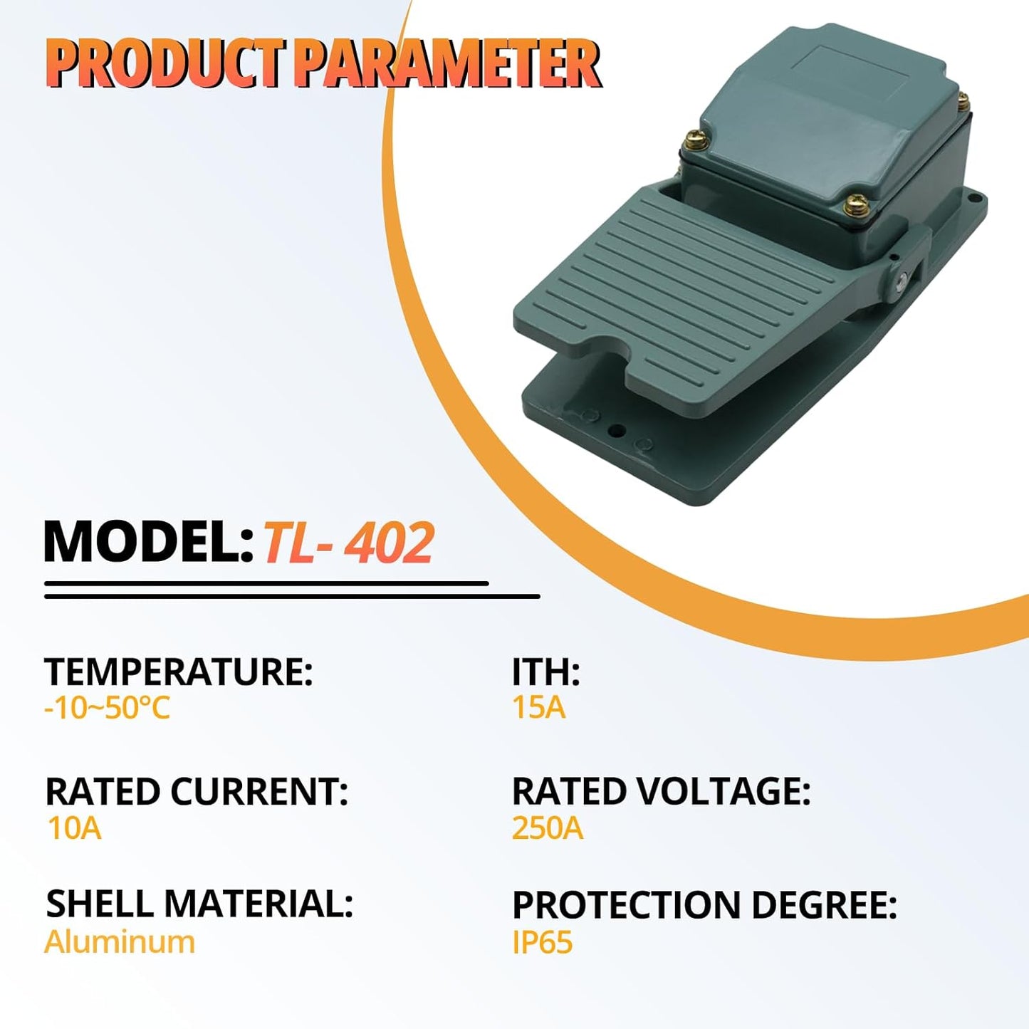 Momentary Foot Pedal Switch,No Cord, SPDT,NO NC,Foot Pedal Switch with Foot Threaded Nonslip Pressure Control Foot Pedal,for Scroll Saw,Drill,Log Splitter