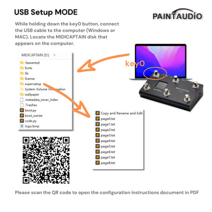 Paint Audio MIDI Captain MINI 6 Foot Controller Multi-Effects Keyboards Synthesizer USB-MIDI DAW DSP Software USB-HID Support Multi-state Switch Cycling(MIDI Captain MINI 6)