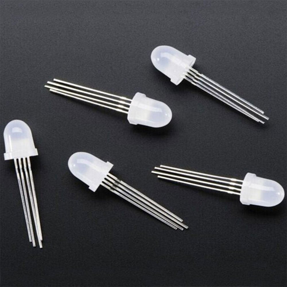 Round RGB LED Diode with Integrated Controller, APA106 5mm 5V 100pcs LED Lights
