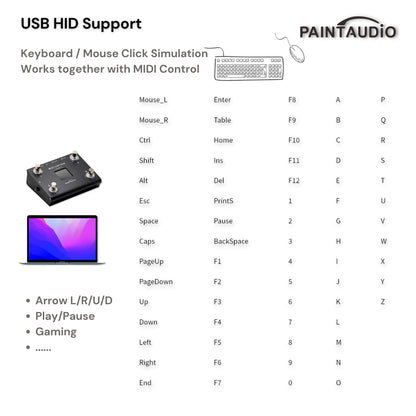 Paint Audio MIDI Captain MINI 6 Foot Controller Multi-Effects Keyboards Synthesizer USB-MIDI DAW DSP Software USB-HID Support Multi-state Switch Cycling(MIDI Captain MINI 6)