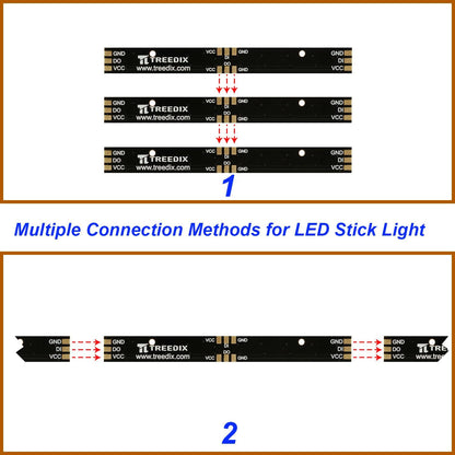 Treedix 10x10 WS2812B 5050 RGB LED Light Stick Matrix Individually Addressable 10 Bit RGB LEDs with Integrated Driver Board DC 5V Compatible with Arduino and Raspberry Pi