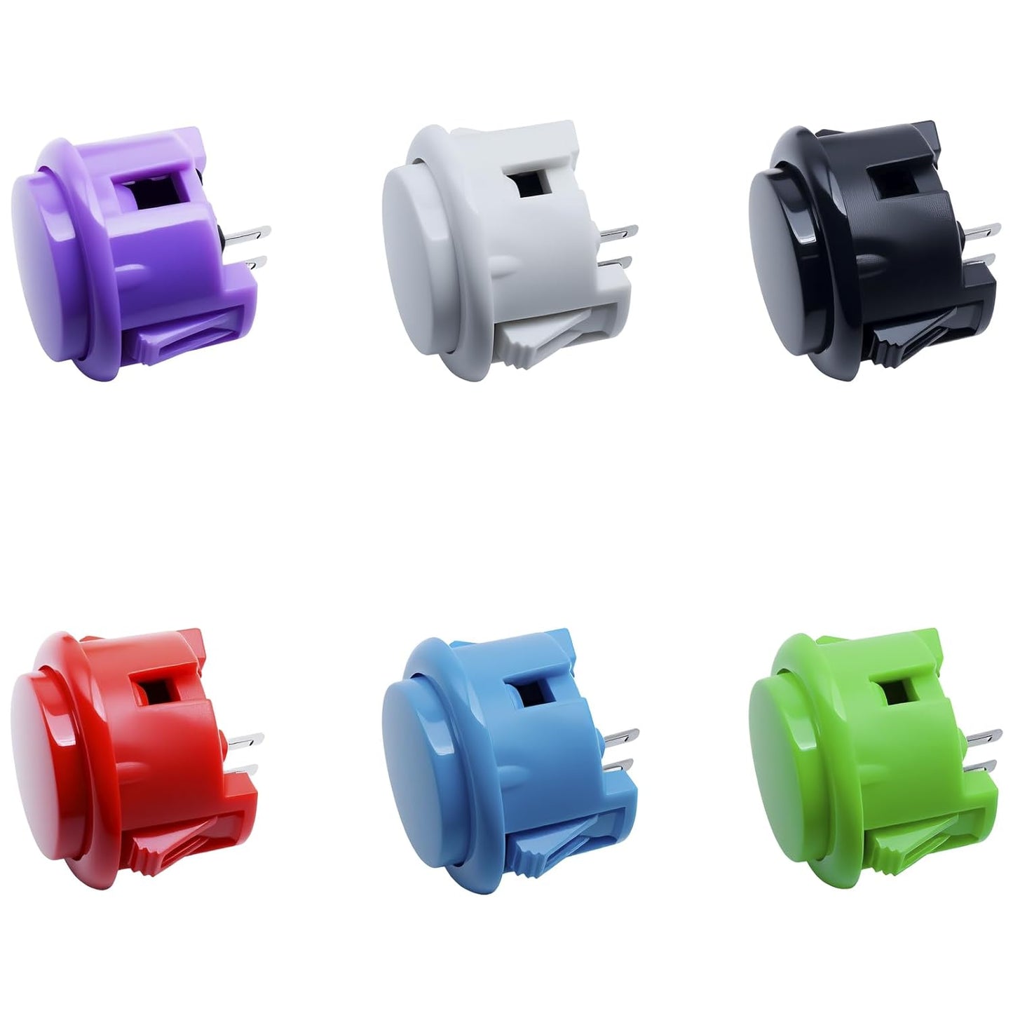 SYCZIOHU 6Pcs 30mm Obsf-30 Obsc-30 Obsn-30 Buttons Buttons for DIY Arcade Video Game & Arcade Joystick Games Console (Each Color of 1 Pcs)