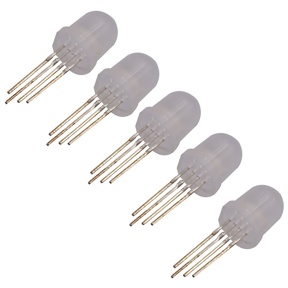 Round RGB LED Diode with Integrated Controller, APA106 5mm 5V 100pcs LED Lights
