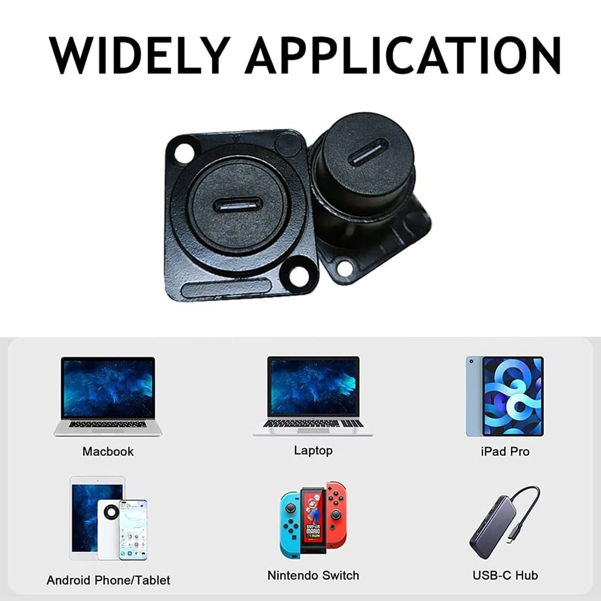 PENGLIN 2PCS USB 3.1 Type C Panel Mount Coupler, D-Type Module USB C Pass Through Connector, Female to Female Bulkhead Extension Adapter