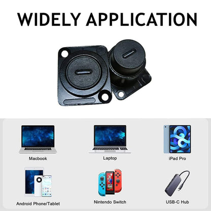 PENGLIN 2PCS USB 3.1 Type C Panel Mount Coupler, D-Type Module USB C Pass Through Connector, Female to Female Bulkhead Extension Adapter