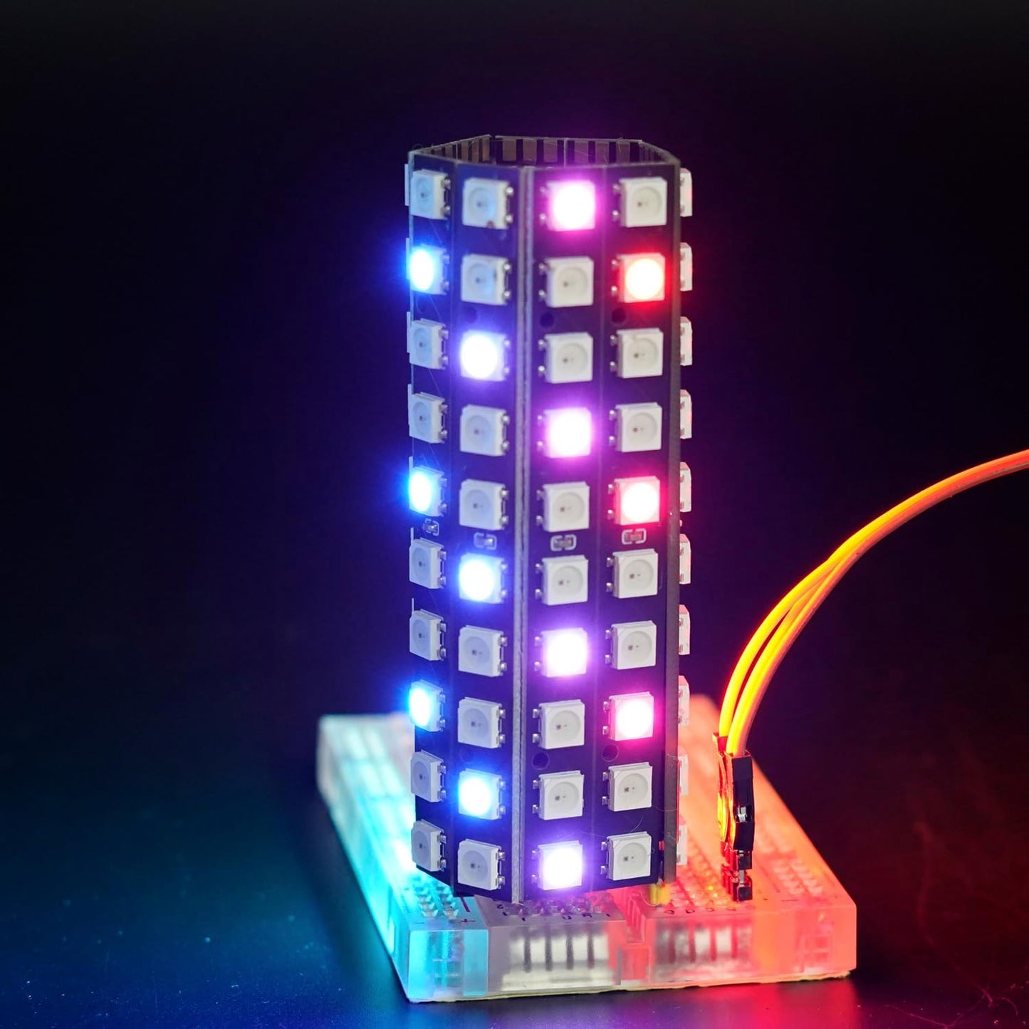 Treedix 10x10 WS2812B 5050 RGB LED Light Stick Matrix Individually Addressable 10 Bit RGB LEDs with Integrated Driver Board DC 5V Compatible with Arduino and Raspberry Pi
