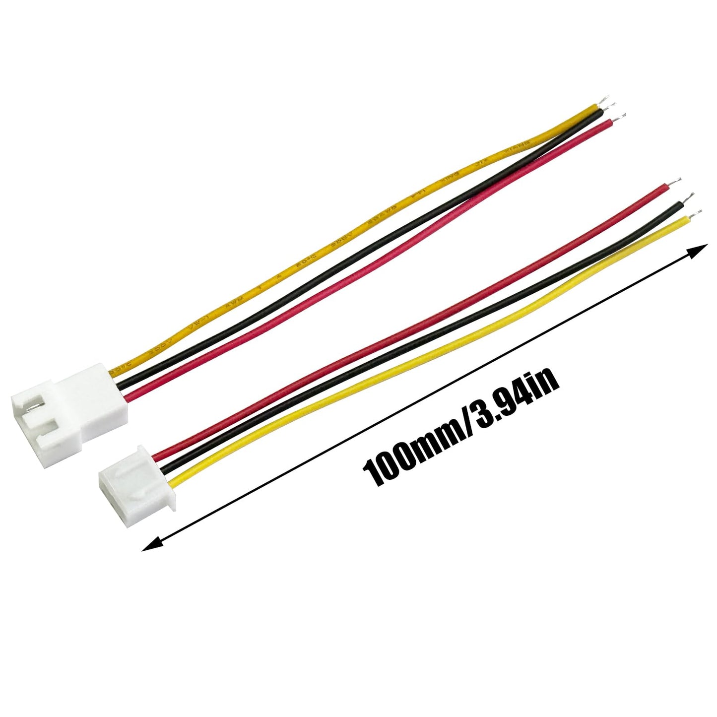 40pcs (20Pairs) JST XH 2.54mm 3Pin Mini Micro Male and Female Connection Cable Plug with Terminal Connector Wire Cable 100mm 26AWG