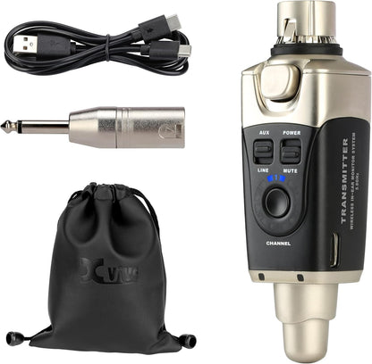 Xvive U45 Wireless in Ear Monitor System 5.8ghz IEM System Transmitter and bodypack Receiver for Studio, Band Rehearsal, Live Performance, Channel Scan Mode
