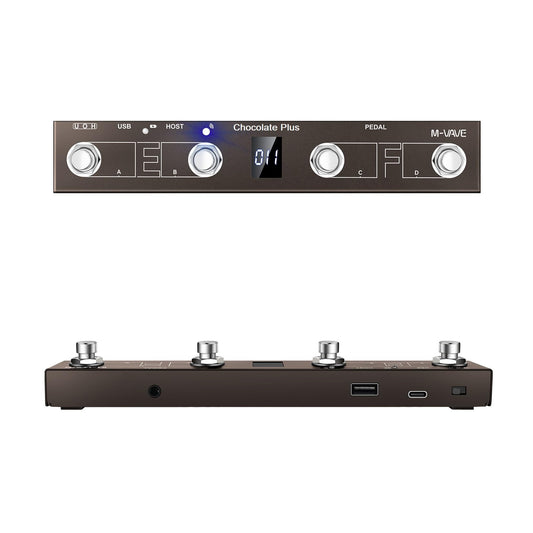 M-VAVE Chocolate Plus Wireless MIDI Foot Controller 4 Buttons BT Rechargeable, APP Control