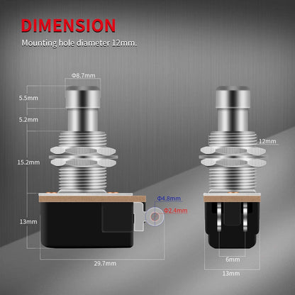 Gebildet 2pcs Momentary Soft Touch Foot Switch Normally Open SPST 2 PIN Stomp Box Push Button Footswitch for Guitar Effect Pedal