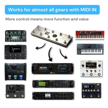 PAINTAUDIO MIDI Captain Foot Controller Multi-Effects Keyboards Synthesizer USB-MIDI musical software Bias with Time Engine Function Support all PC/CC/Note commander 10 Foot Switches