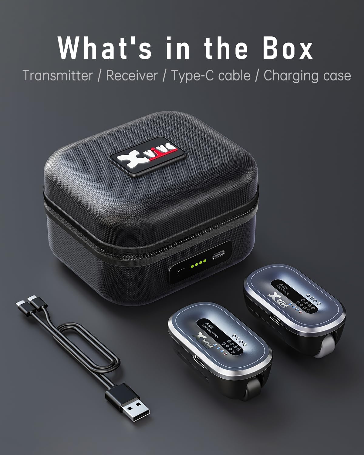 Xvive A58 Wireless Guitar System 5.8GHz Wireless Guitar Transmitter Receiver for Active or Passive Pickup Electric/Acoustic Bass Guitar