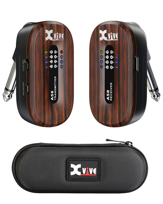 Xvive A58 Wireless Guitar System 5.8GHz Wireless Guitar Transmitter Receiver for Active or Passive Pickup Electric/Acoustic Bass Guitar