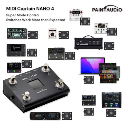 Paint Audio MIDI Captain MINI 6 Foot Controller Multi-Effects Keyboards Synthesizer USB-MIDI DAW DSP Software USB-HID Support Multi-state Switch Cycling(MIDI Captain MINI 6)