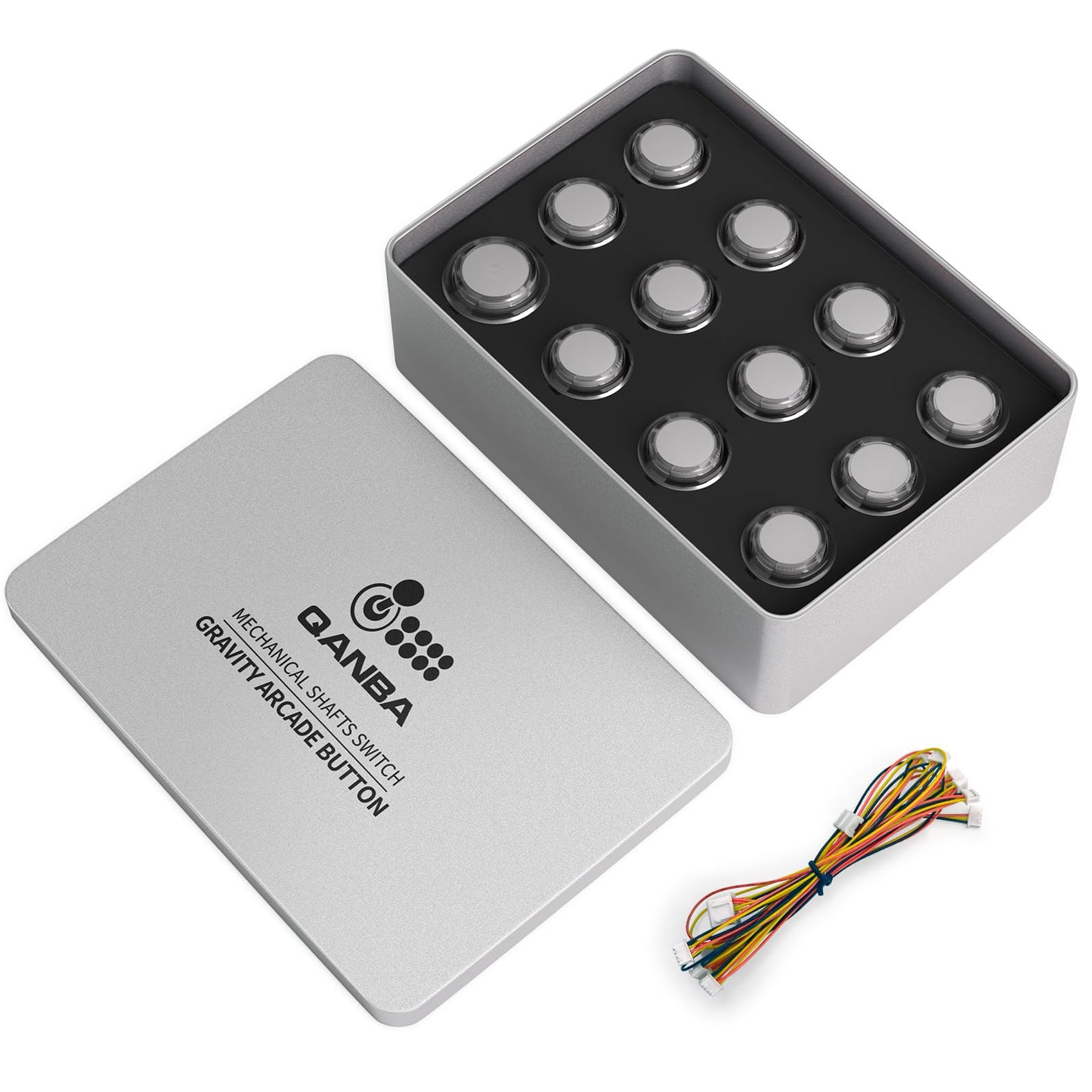QANBA Gravity KS RGB LED Illuminated Buttons Snap-in Mechanical Pushbutton (Boxed (Clear Black R04(12pcs))