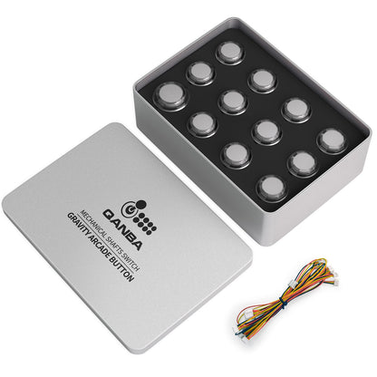 QANBA Gravity KS RGB LED Illuminated Buttons Snap-in Mechanical Pushbutton (Boxed (Clear Black R04(12pcs))