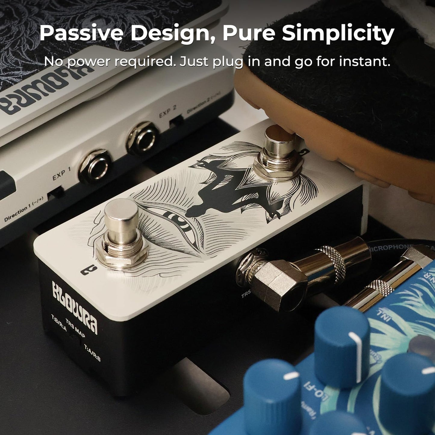 Animus Dual Momentary Footswitch Controller for Guitar Pedals, 1×TRS&2×TS Outputs to Control Up to 3 Pedals, Passive TRS A/B Mapping Switch, Includes TRS Cable(Animus Khaki)